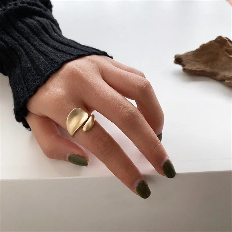 Simple Open Rings For Women Gold Color 2021 Fashion Korean Street Girl Wedding Rings Adjustable Knuckle Finger Jewelry Jewelry