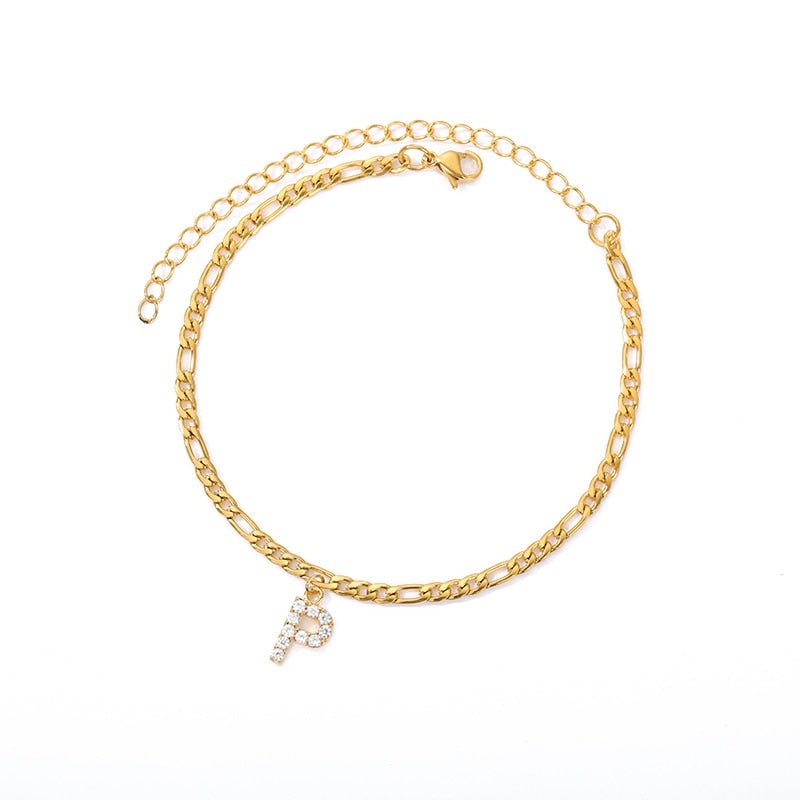 Tiny A-Z Initial Letter Anklets Bracelet