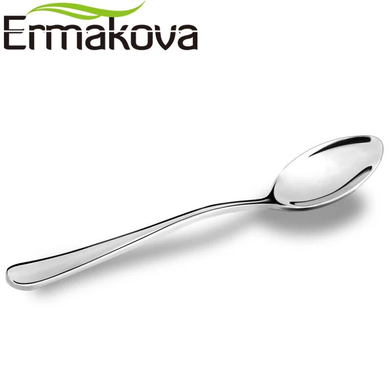 ERMAKOVA Set of 8 Espresso Spoon 4 Inches Mini Coffee Spoon Small Bistro Spoon for Dessert Stainless Steel Tea Apetizer