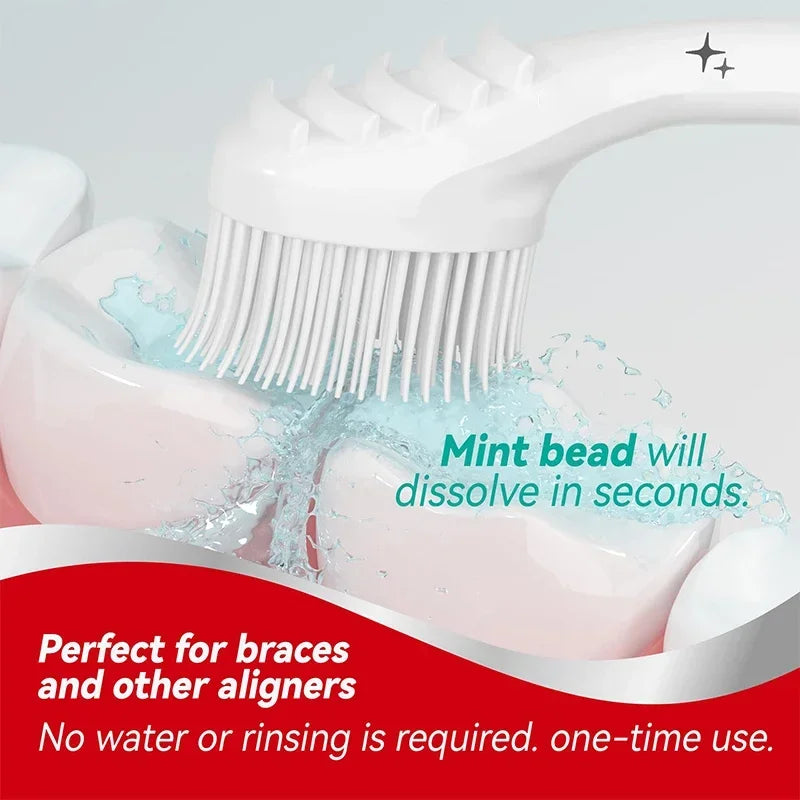20PC 2 Flavours Portable Travel Toothbrush Exploded Bead Toothbrush Disposable Adult Cleaning Toothbrush Individually Packaged