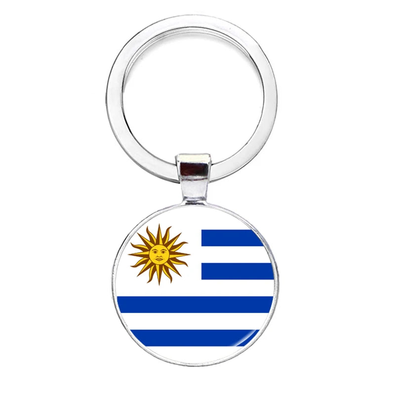 2026 National Flag Keychain Serbia France Spain Uruguay Croatia Chile Romania Netherlands Switzerland Brazil Football Keyring