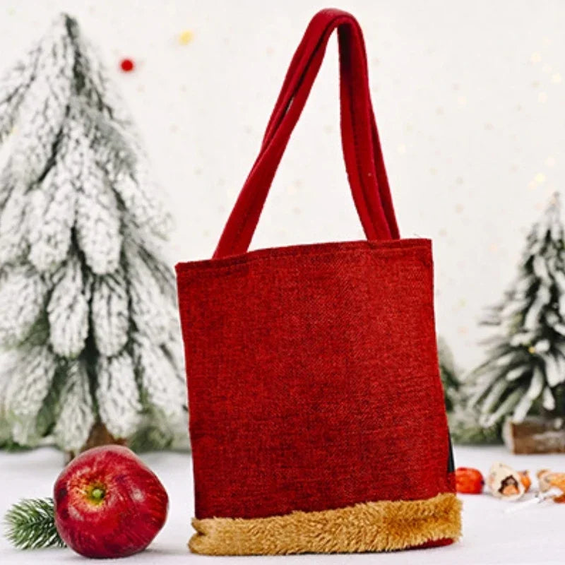 1PCS Christmas Gift Bags Handbags Tote Bags Candy Bags Snowman Bear Gift Bags Storage Bags Christmas Decoration 2024