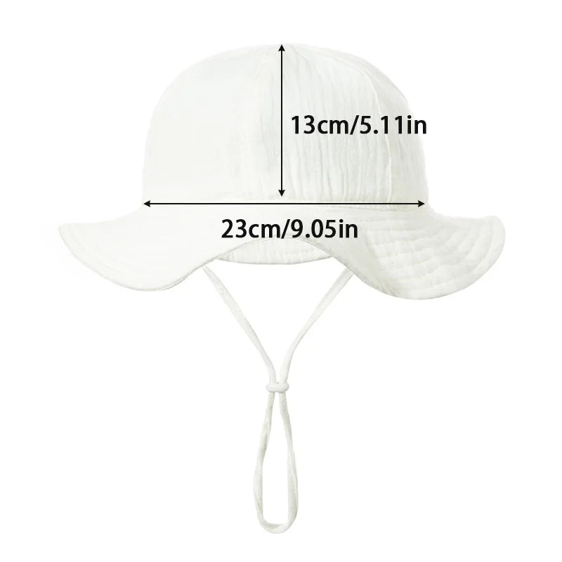 Baby Hat Solid Color Soft Cotton Bucket Hats for Girls Boys Spring Summer Infant Fisherman Cap Newborn Accessories 0-12 M