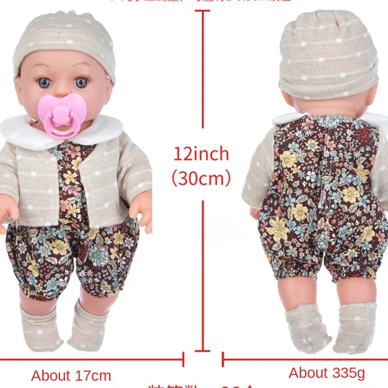 12in/30cm Doll Baby Simulation Soft Appease Be Education Reborn Doll Accessories Birthday Christmas kids Children's Day Gift