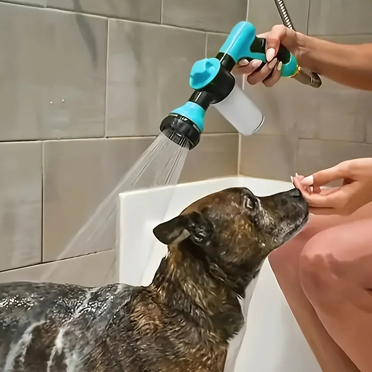 5pcs Pet Dog Shower Sprayer High-pressure Hose Nozzle Foam Water Gun Garden Watering Animal Horse Car Washing Tools Dog