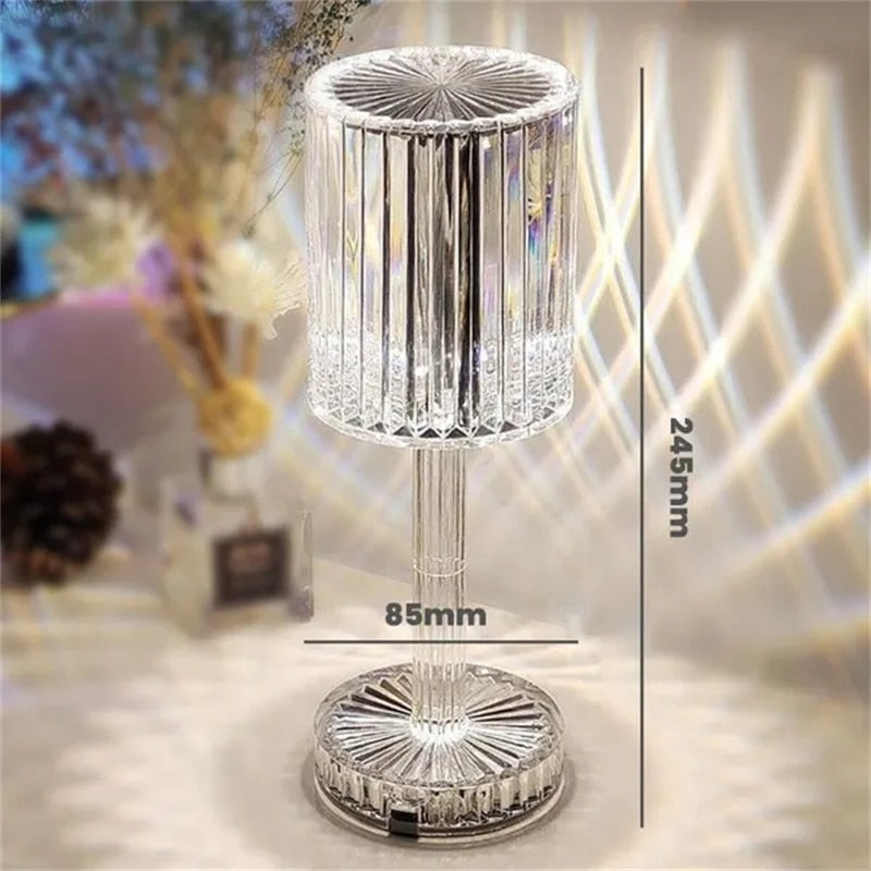 Crystal Table Lamp Touch Remote Control Acrylic Night Lamp Rechargeable Bedside Lamp LED Night Light Room Lights Home Decoration