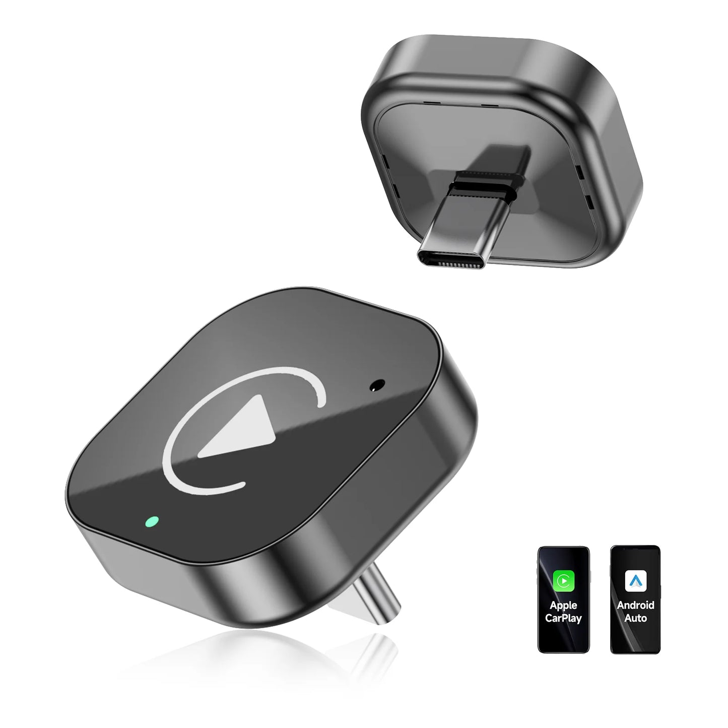 （Type-C）2 in 1 carplay Dongle, Wireless CarPlay Apapter USB C / Android Auto USB C For Converts Wired to Wireless Plug & Play