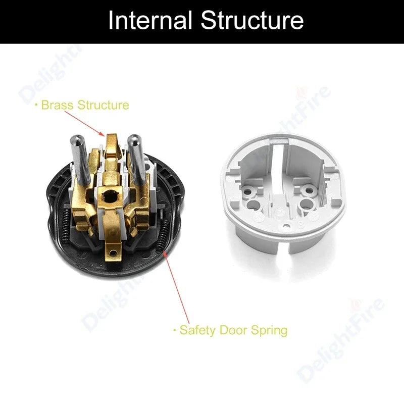 EU Plug Adapter Universal 16A EU Converter 2 Round Pin Socket AU UK CN US To EU Wall Socket AC 250V Travel Adapter High Quality