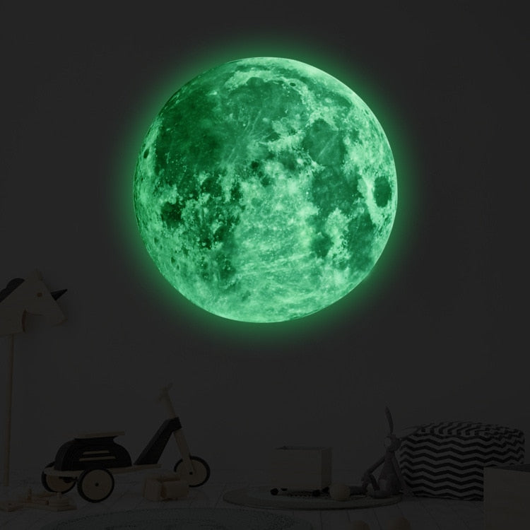 Aesthetic 3D Luminous Moon Wall Sticker