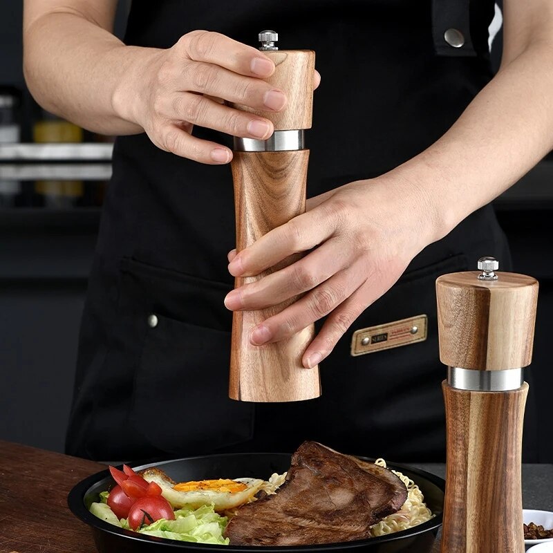 Salt And Pepper Grinder Ceramic Core Manual 6"/8"10" Spice Mill BBQ Grill Tool Set