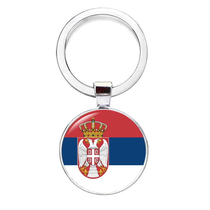 2026 National Flag Keychain Serbia France Spain Uruguay Croatia Chile Romania Netherlands Switzerland Brazil Football Keyring