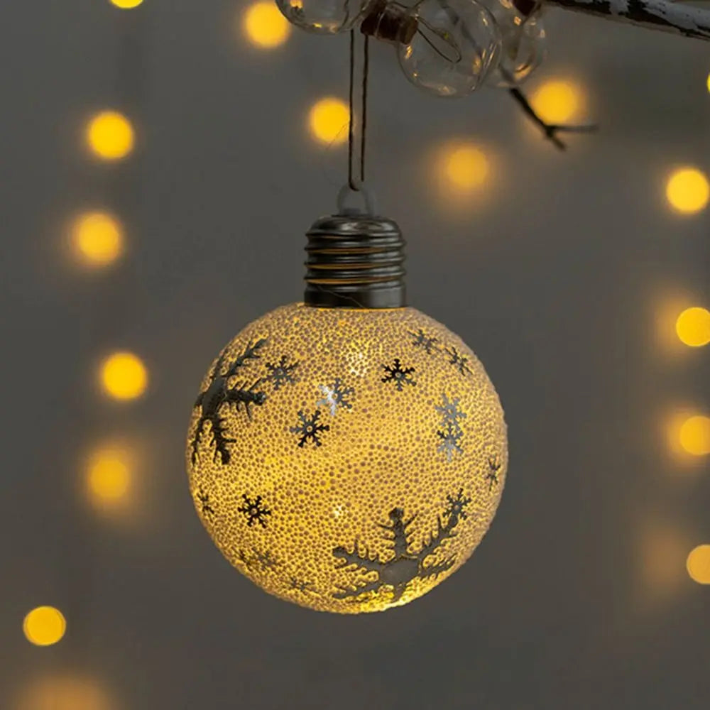 New Year Merry Christmas Xmas Tree Ornament Luminous Bulb Pendant Window Hanging Lights LED Light Christmas Ball Lights