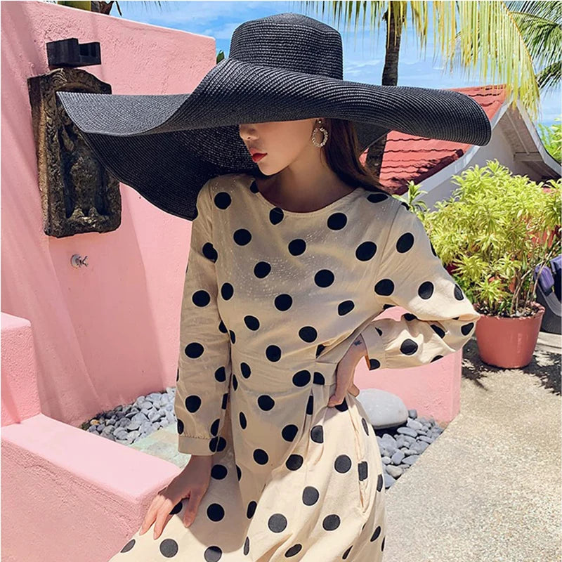 70cm Oversized  Wide Brim Sun Hat Travel  Large UV Protection Beach