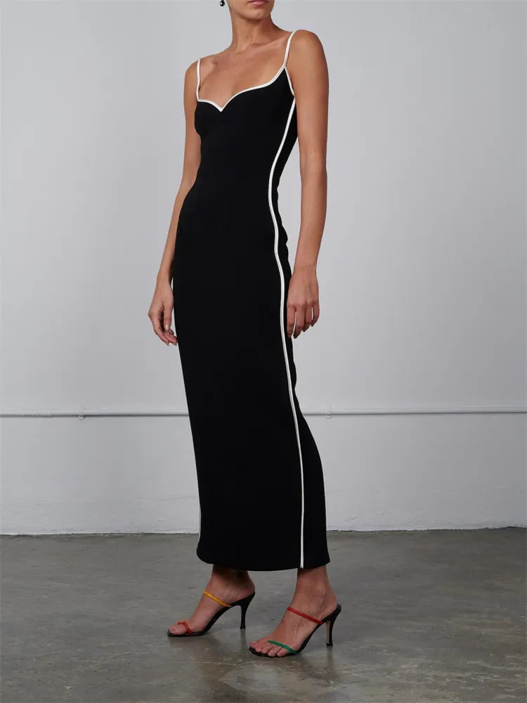 Women Sleeveless Strap Long Dress