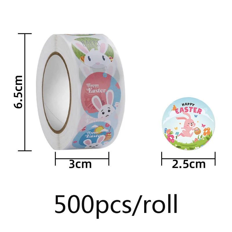 Easter Bunny Egg Cartoon Roll Sticker