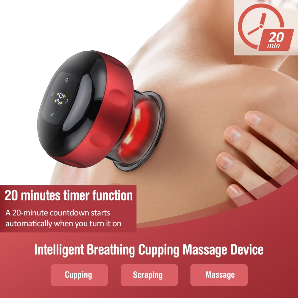 Electric Vacuum Cupping Massage Anti Cellulite Magnet Therapy Wireless Guasha Scraping Fat Burner Slimming Body Scraping Cupping