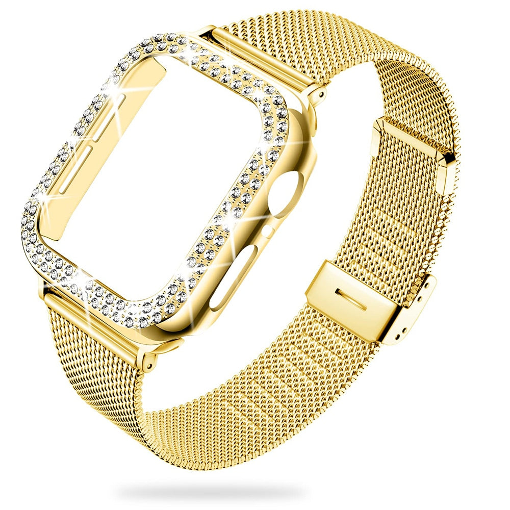 Diamond Case+Metal Strap For Apple Watch