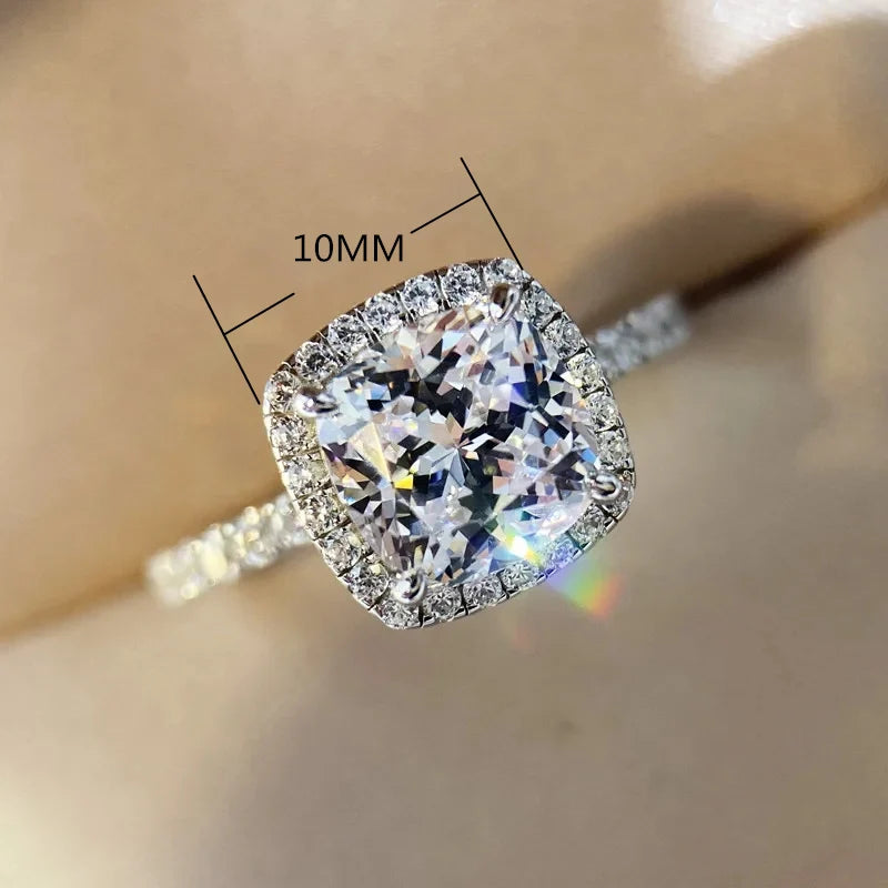 CC Trendy Jewelry Rings For Women Cubic Zirconia Charms Bridal Wedding Engagement White Gold