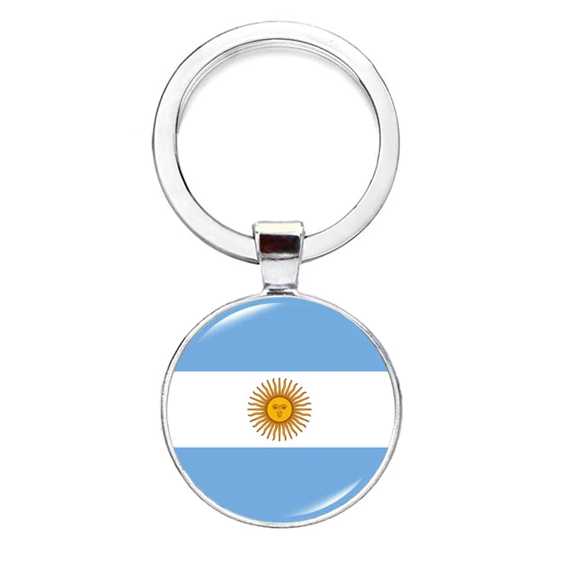2026 National Flag Keychain Serbia France Spain Uruguay Croatia Chile Romania Netherlands Switzerland Brazil Football Keyring