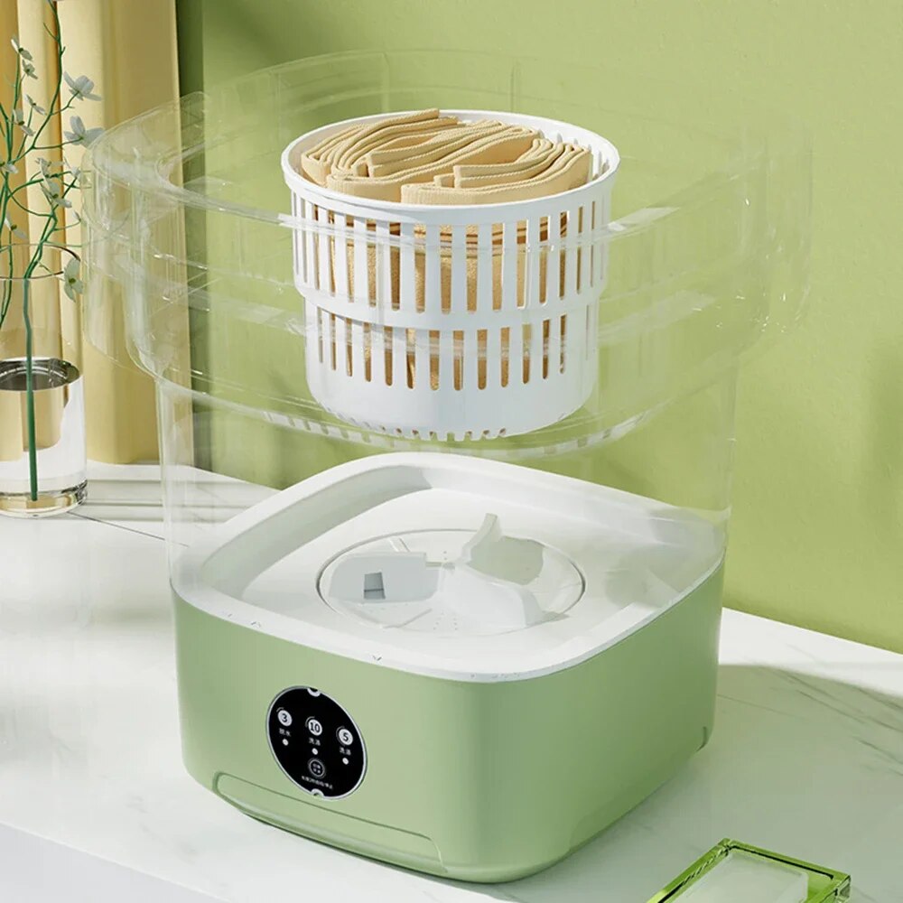 6L 11L Folding Portable Washing Machine Big Capacity with Spin Dryer Bucket for Clothes