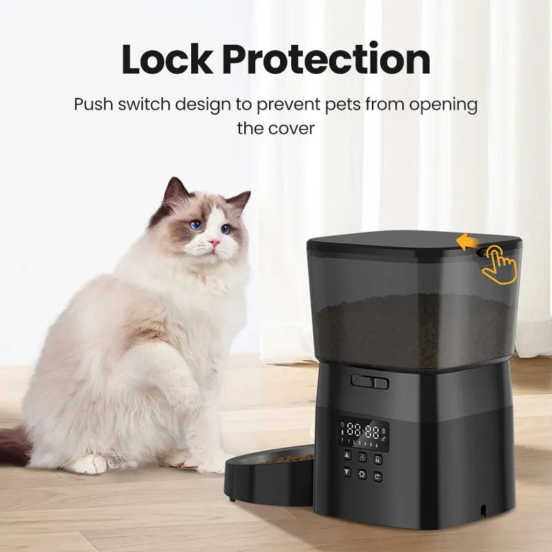 ROJECO Automatic Pet Feeder Button Version Auto Dog/Cat Food Dispenser Accessories Smart Control