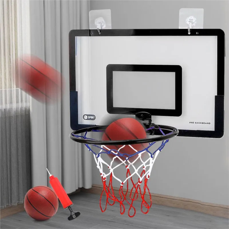 Indoor Children Safety Funny Game Kids Mini Home Exercise Basketball Hoop Set Wall Frame Stand Lifting Basket Hanging Backboard