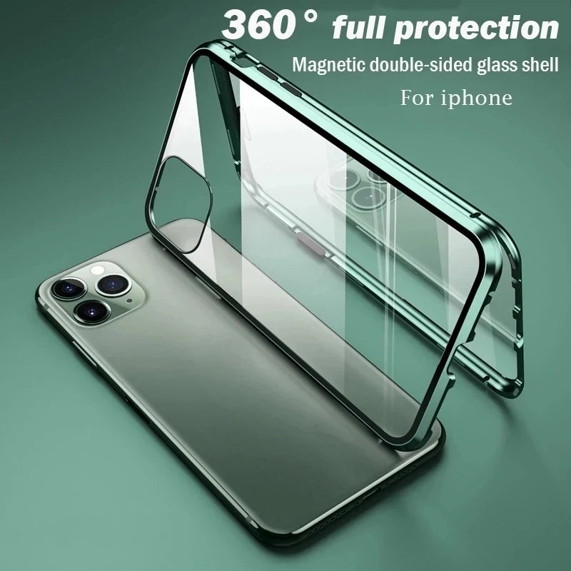 360°Full Protection Metal Magnetic Phone Case For IPhone