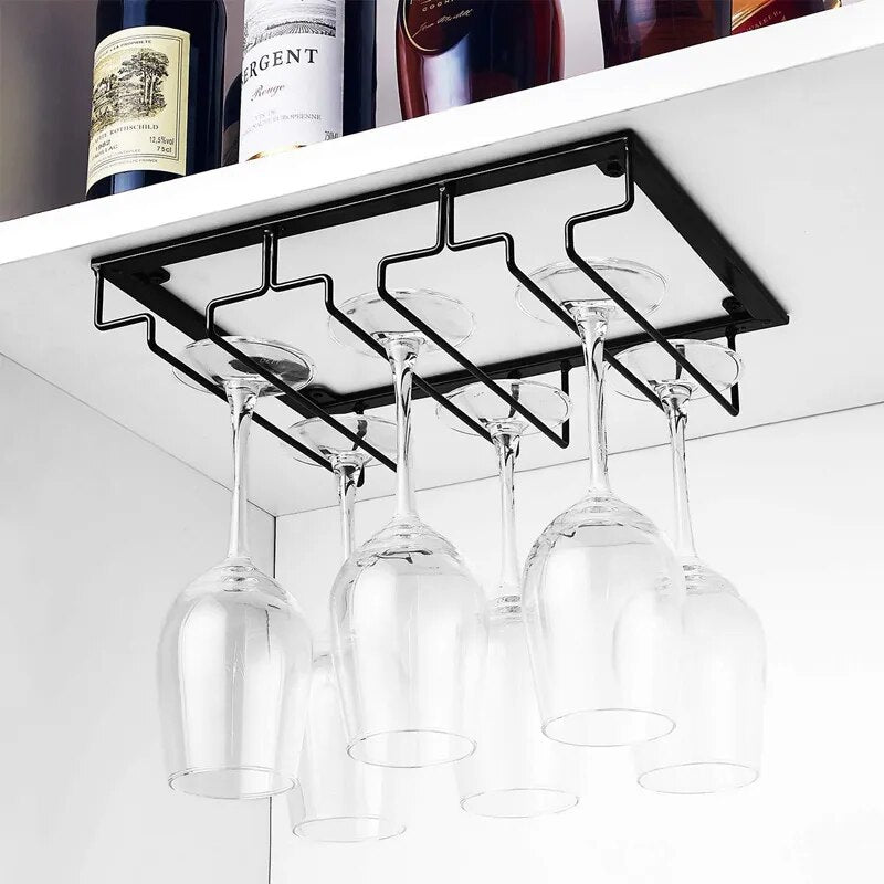 Wine Glass Rack Wall-mounted Multi-function Wine Glass Hanging Rack Family Kitchen