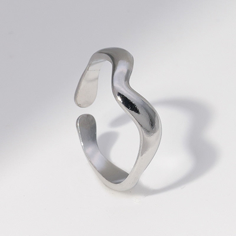 Metal Minimalist Glossy Rings