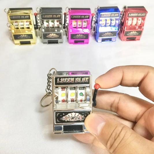 2025 Summer New Classic Toys Niche Keychain Fruit Machine Slot Machine Keychain Fun Creative Car Accessory Keyring Pendant Gift