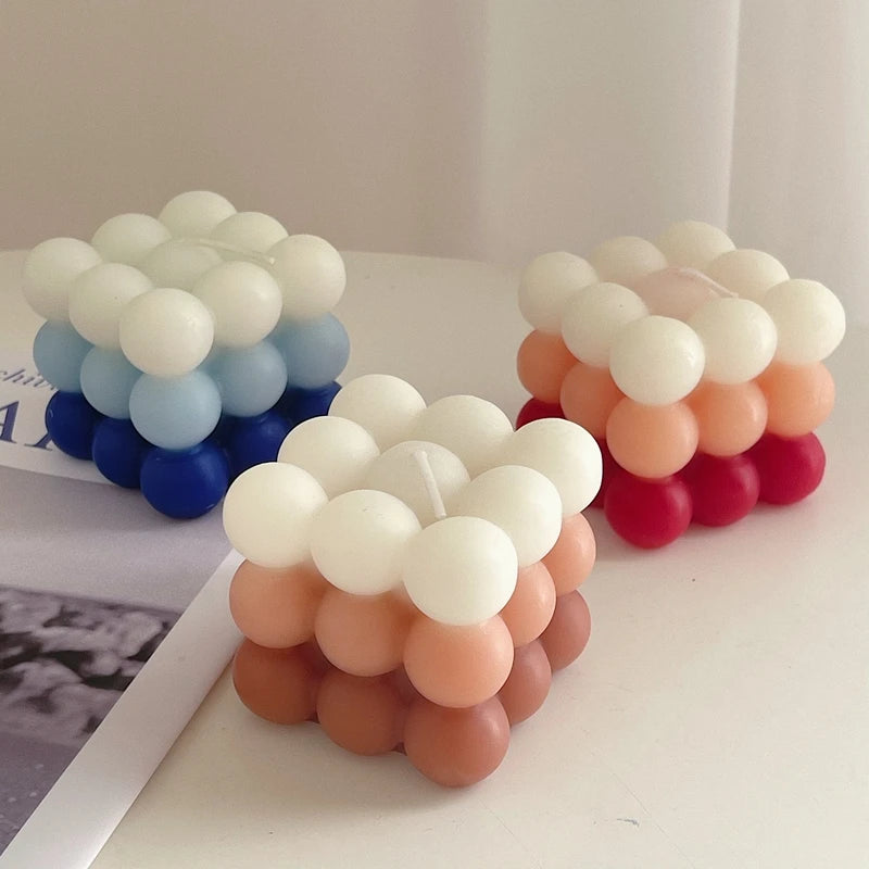 3D Bubble Cube Candle Silicone