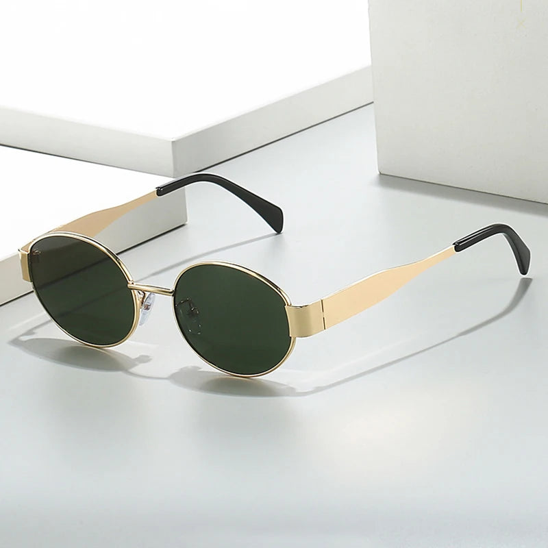 Luxury Small Oval Sunglasses Men and Women.