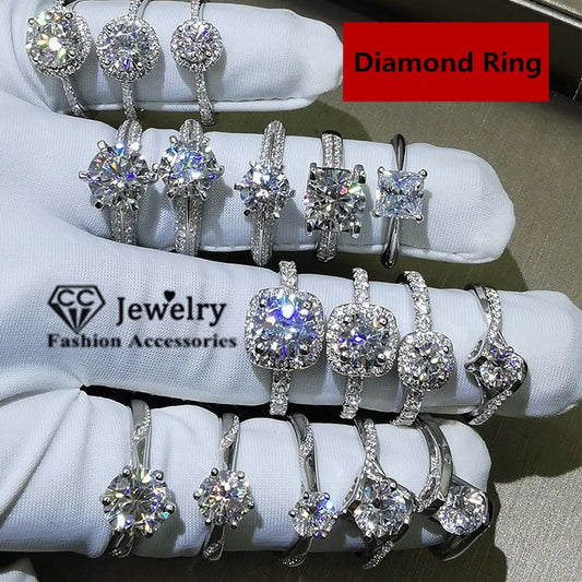 CC Trendy Jewelry Rings For Women Cubic Zirconia Charms Bridal Wedding Engagement White Gold