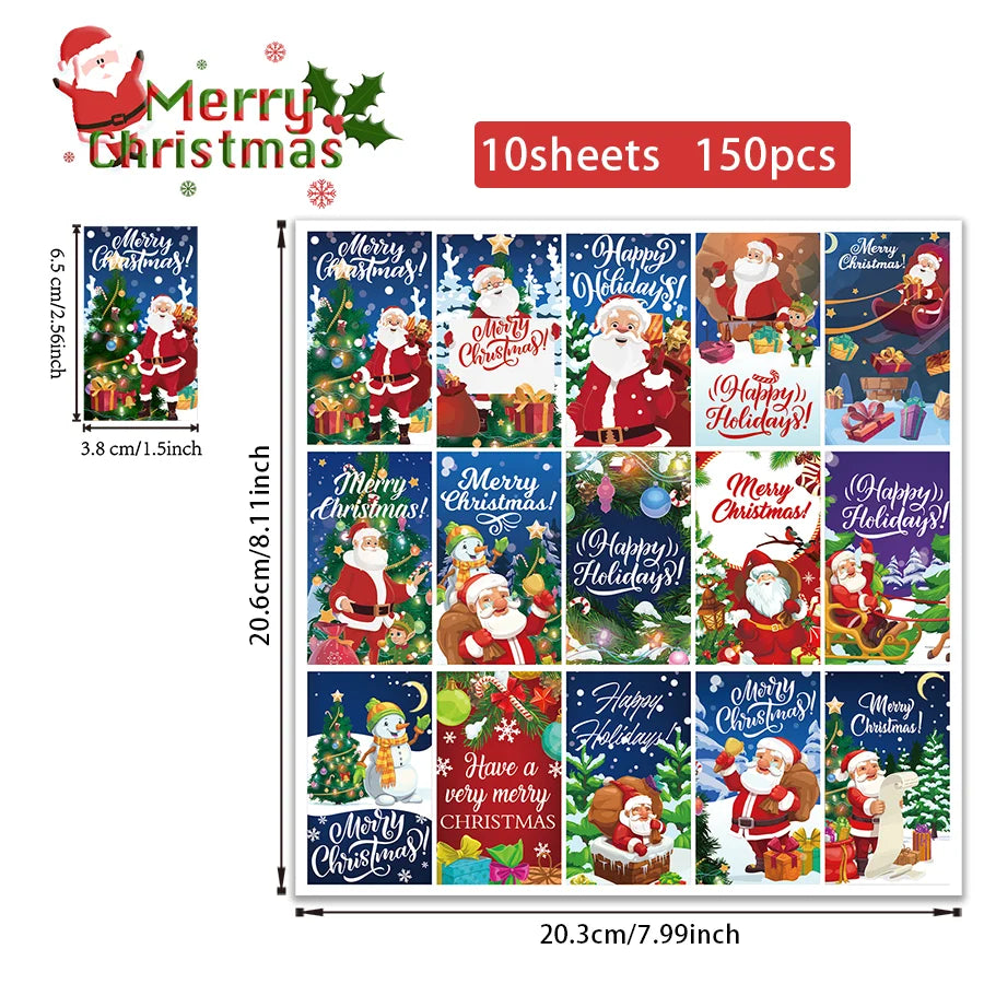 150 Pcs Christmas Labels Christmas Stickers Christmas Label Stickers Christmas Labels