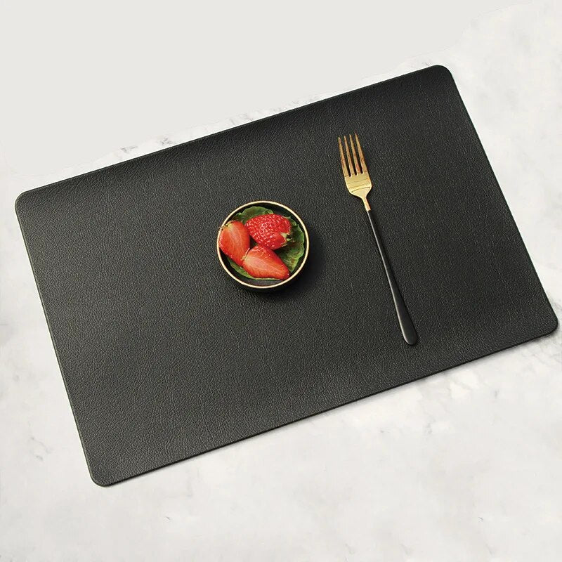 Nordic Household Leather Placemat Hotel Restaurant Western Place Mat Rectangular Waterproof Oil-proof Placemat