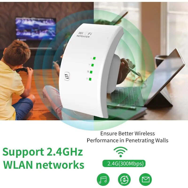 PIXLINK 300Mbps 2.4G Wifi Range Repeater Wi-Fi Amplifier Home Network Extender Wi-Fi AP Mode Extendor Long Internet WR01