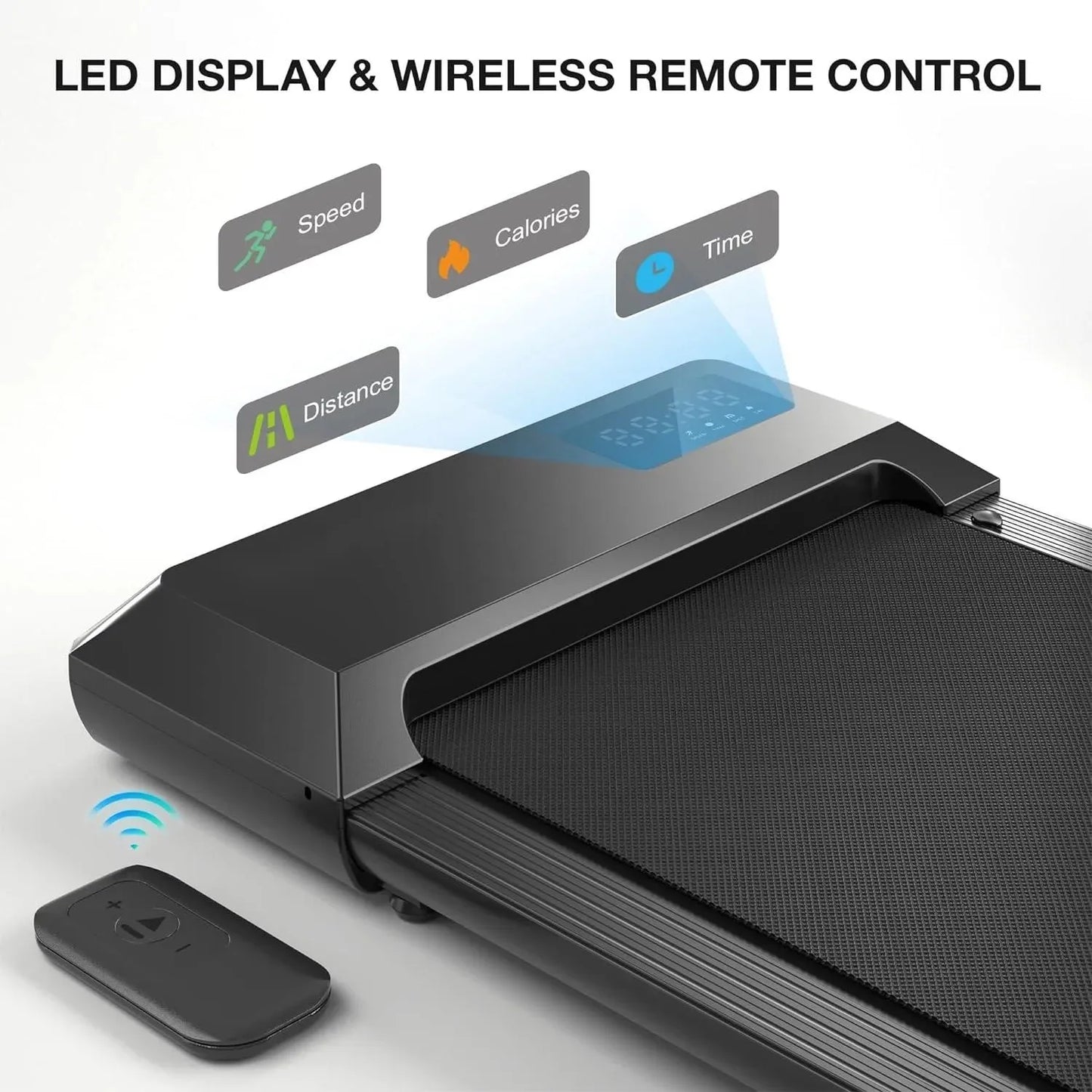 2in1 Walking Pad Treadmill Portable for Home&Office Under Desk 15.35*31.5in Belt Treadmill with Max 250lbs Quiet 45dB Treadmill