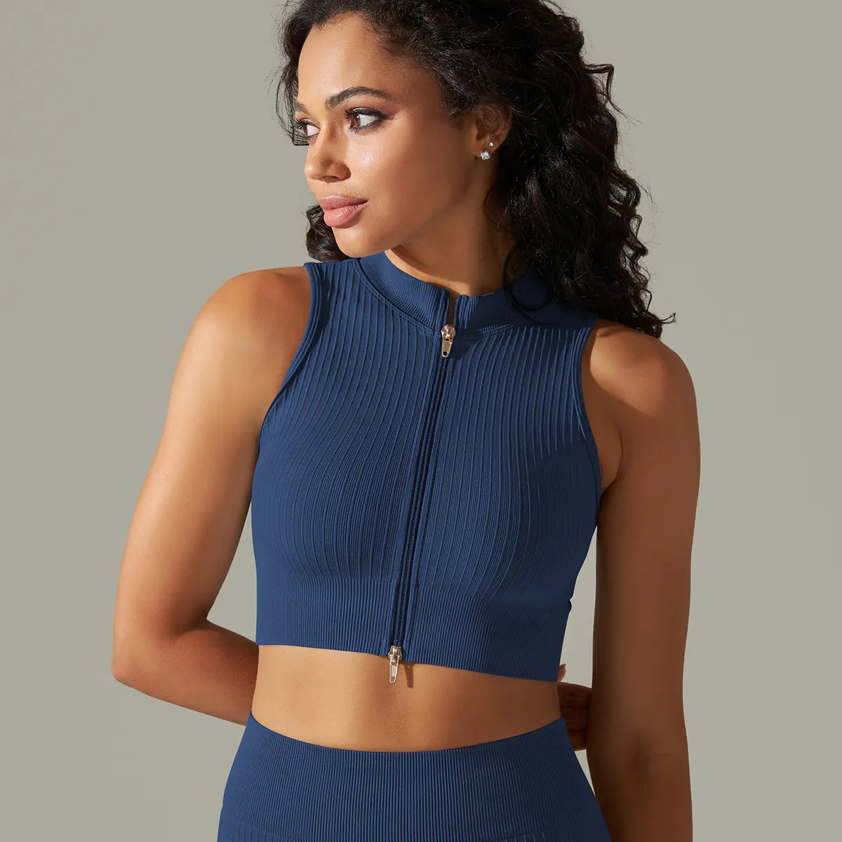 Zip Up Sports Bra