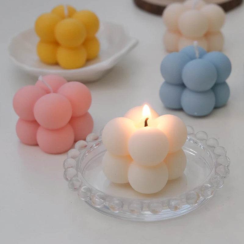 3D Bubble Cube Candle Silicone