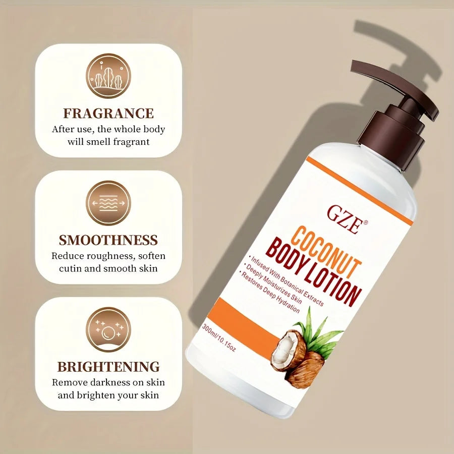 GZE Moisturizing Coconut Oil Formula Body Lotion for Dry Skin, Hand & Body Moisturizer with Green Coffee Extract & Vitamin E