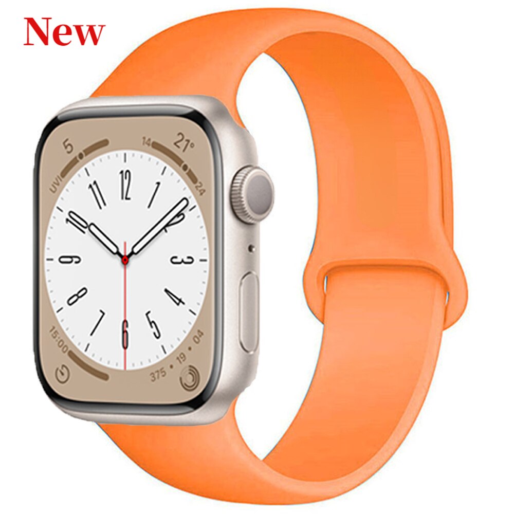 Silicone Strap For Apple Watch Band 49mm 45mm 44mm 42mm 41mm 40mm 38mm Watchband Bracelet Belt For iWatch Series 8 7 6 5 4 3 SE