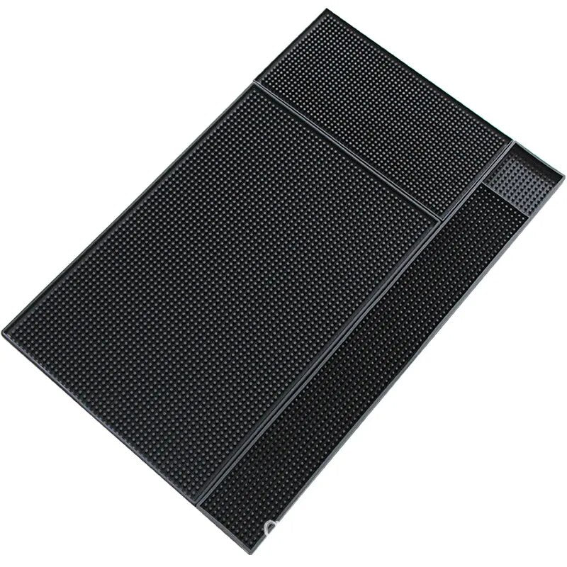 Wine Bar Mat Coffee Maker Countertop Spill Mats Bar Service Mat Dish Glass Drying Mat for Barista Cocktail Bartender Black