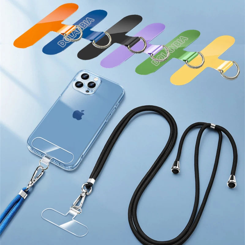 2/1Pcs Universal Mobile Phone Anti-lost Lanyard Card Gasket Transparent Tpu Detachable Phone Hanging Cord Strap Patch Tether Pad