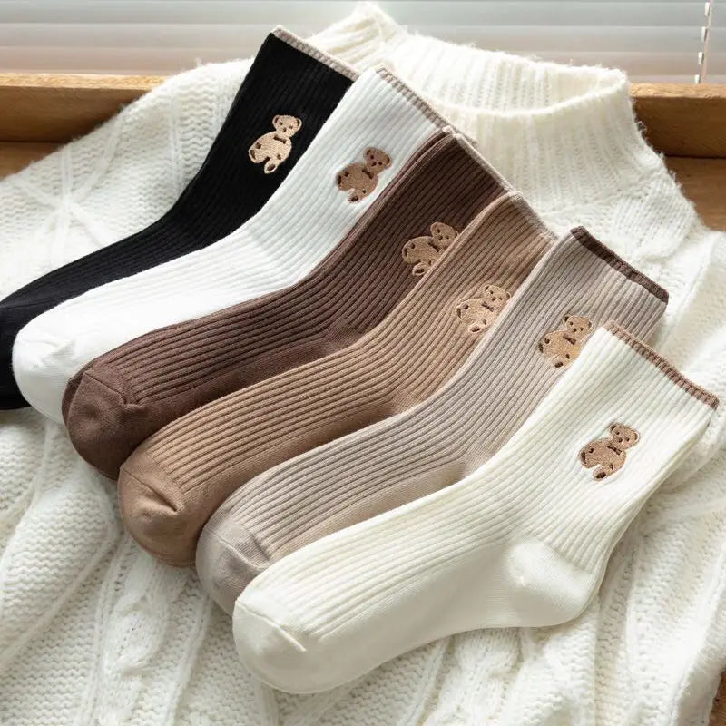 1 Pair New Cute Bear Socks Women