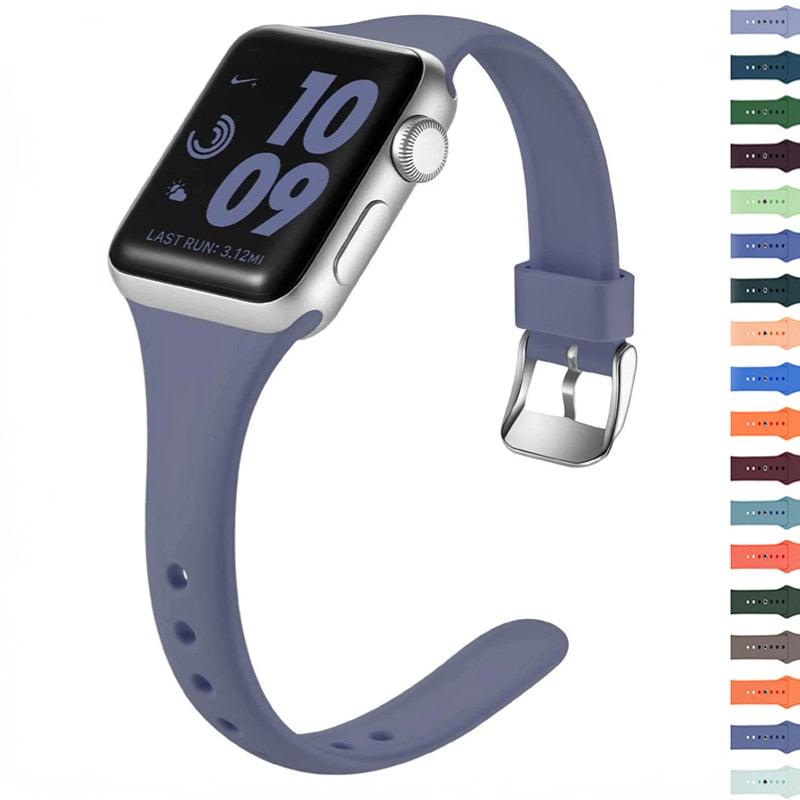 Silicone Strap For Apple Watch Band 49mm 45mm 44mm 42mm 41mm 40mm 38mm Watchband Bracelet Belt For iWatch Series 8 7 6 5 4 3 SE