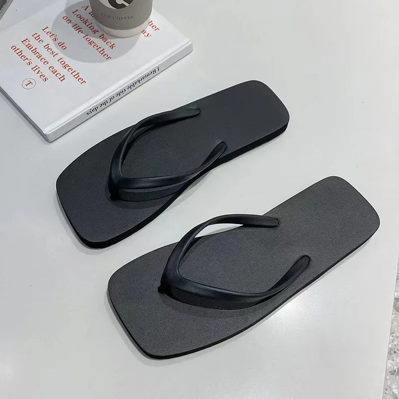 Solid Color Non-slip Leisure Couple Slippers Women Summer