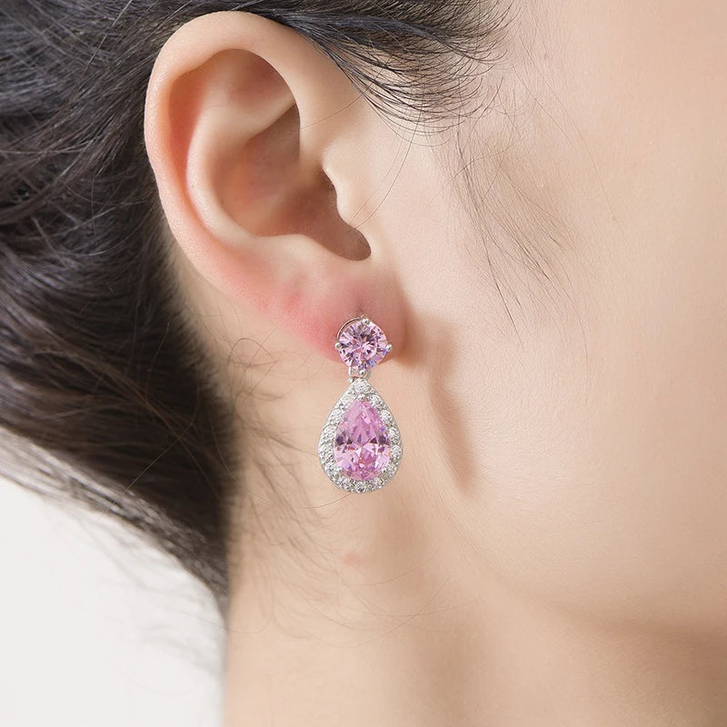 Sparkly Cubic Zirconia Clip on Earrings