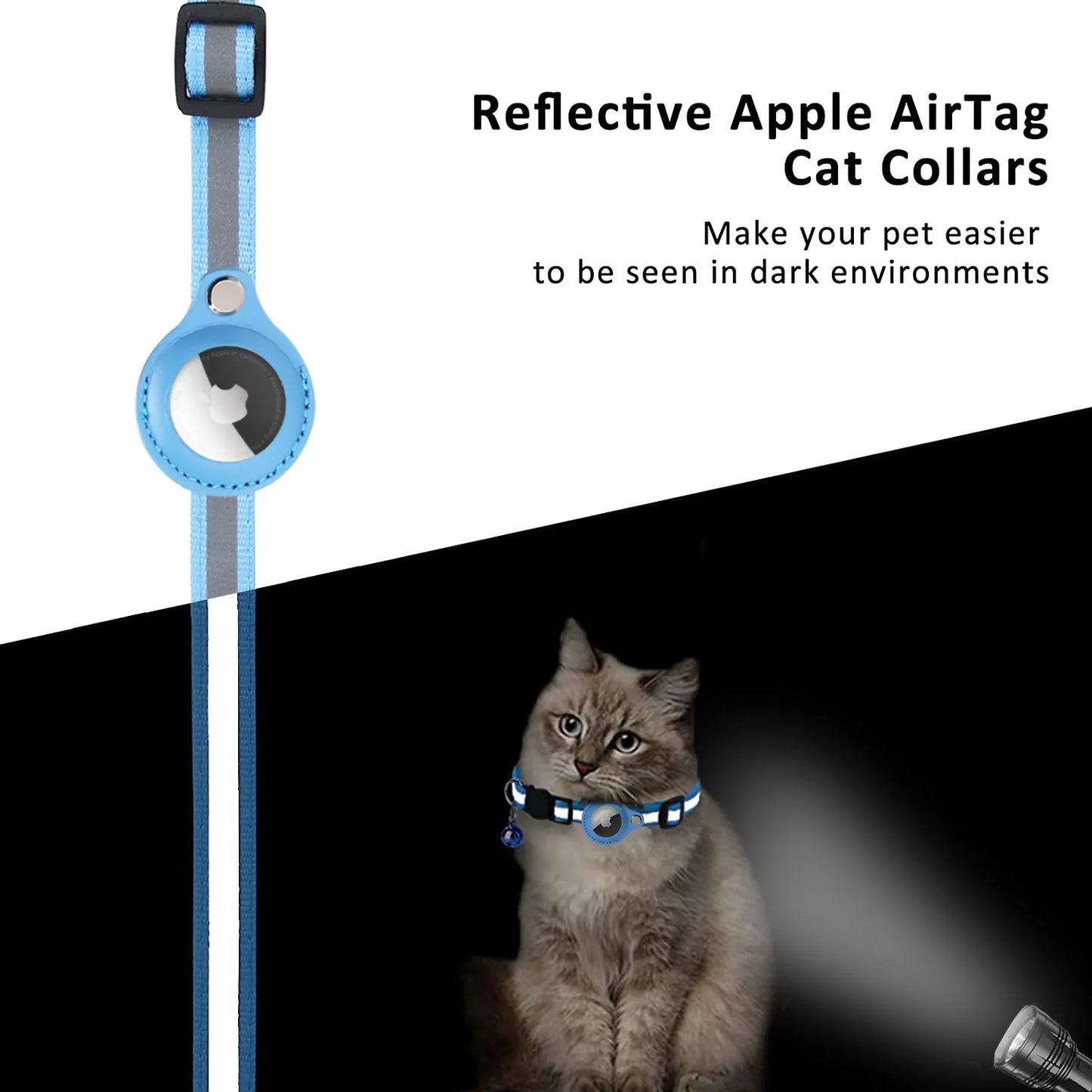 Anti-Lost Pet Cat Collar For The Apple Airtag Protective Tracker Anti Lost Positioning Collar WaterProof Reflective Pet Collars