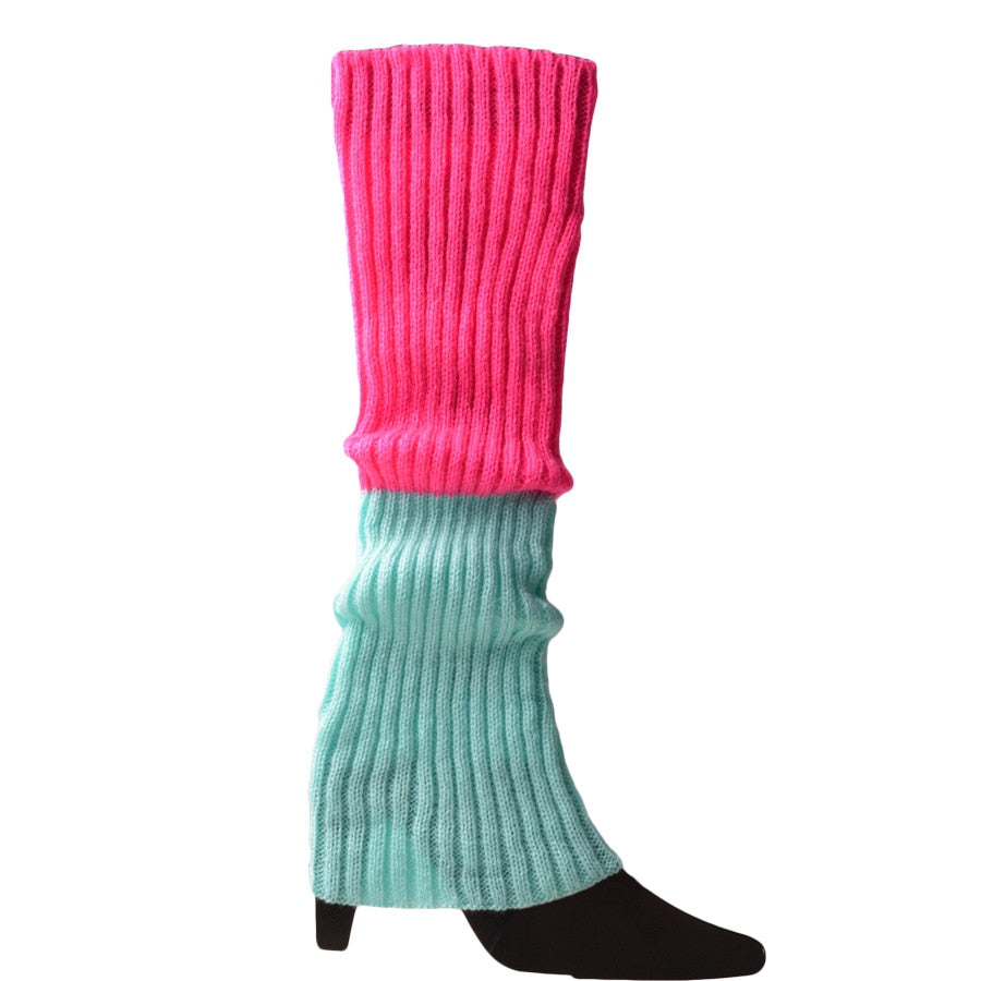 80s Neon Colored Knit Leg Warmers