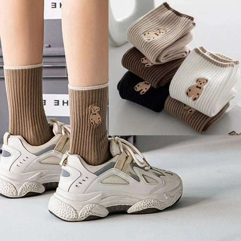 1 Pair New Cute Bear Socks Women